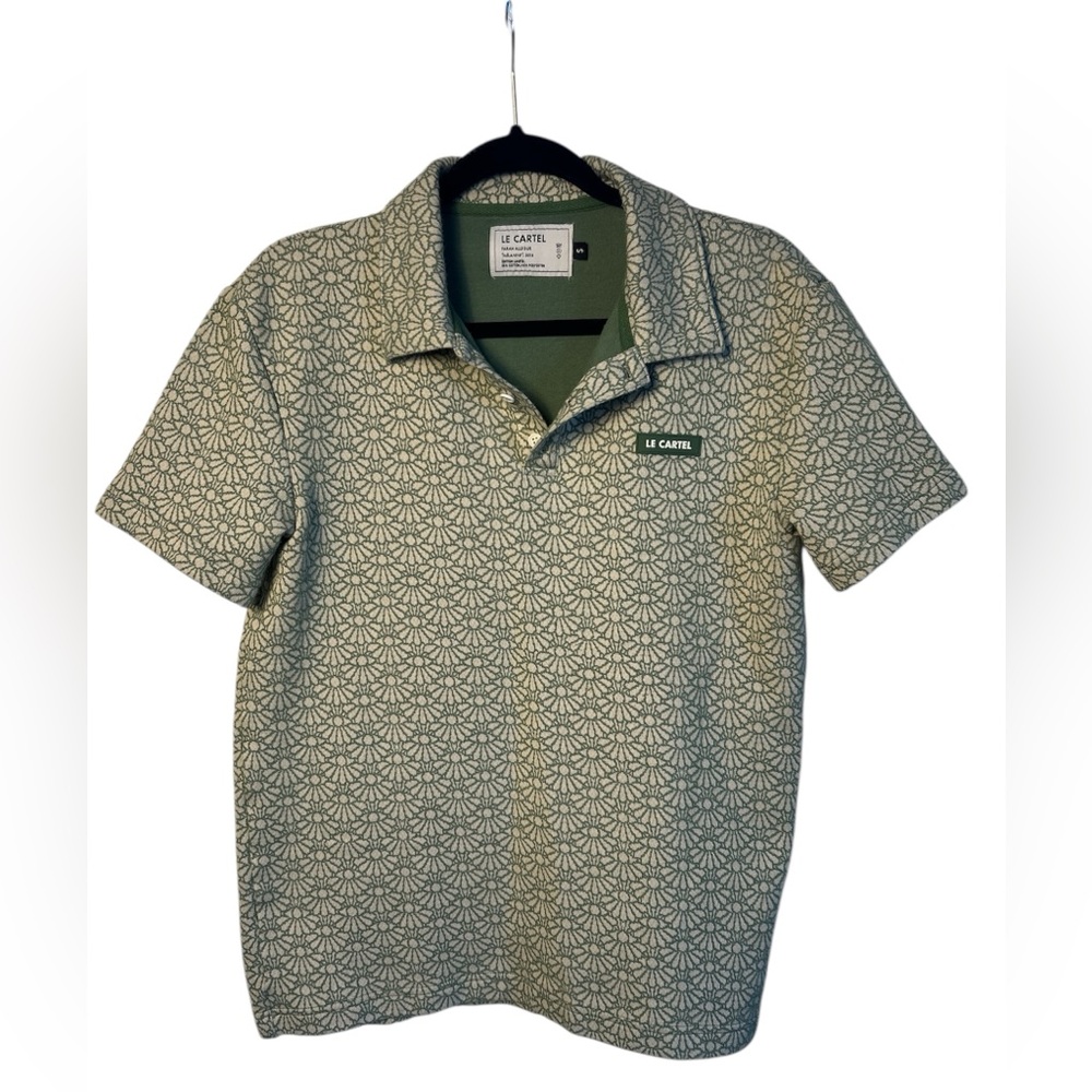 Le Cartel short sleeve dandelion print shirt
